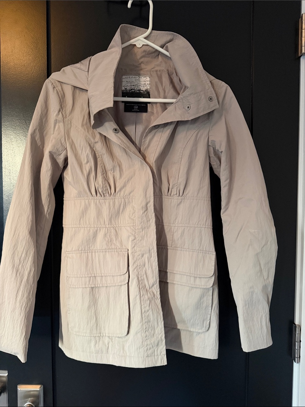 Kensie Light Beige Hooded Utility Jacket